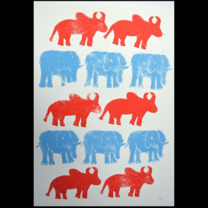Elephants And Cows Screen Prints